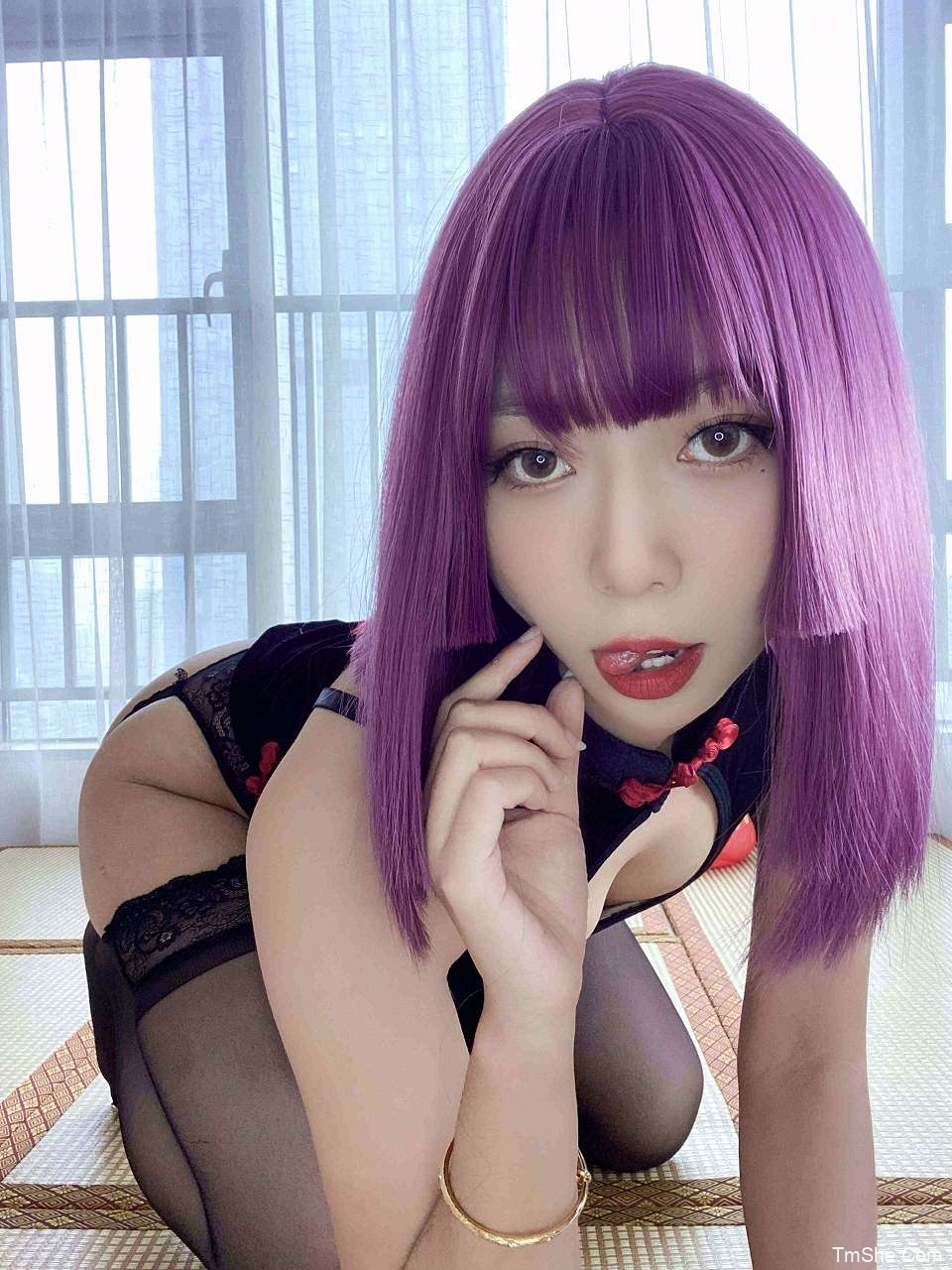 「Money冷冷」高叉 – 旗袍蕾丝裙(107P/1V/2.42GB)-猫萌