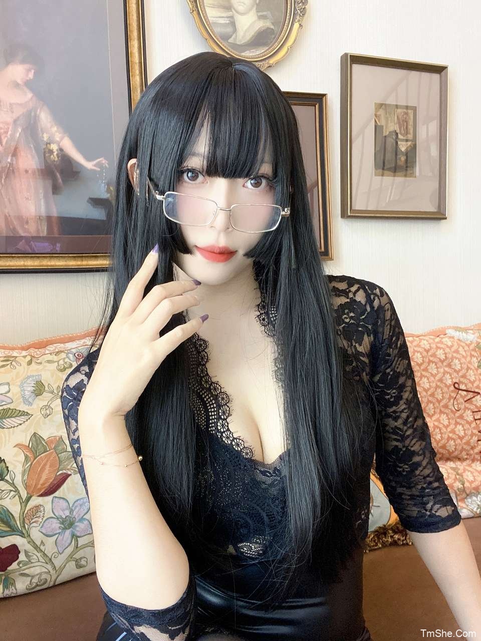 「Money冷冷」视图 - 黑蕾丝(48P/2V/1.83GB)-猫萌