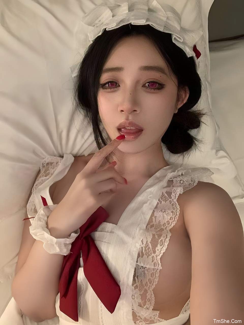 「鹅鹅」视图 – 白色蕾丝(16P/7V/60MB)-猫萌