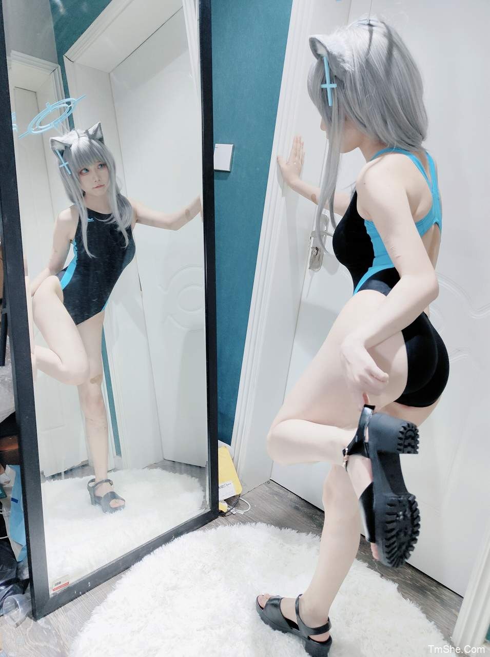 御子miko(miko3) 碧蓝档案 – 泳装白子(57P/328MB)-猫萌