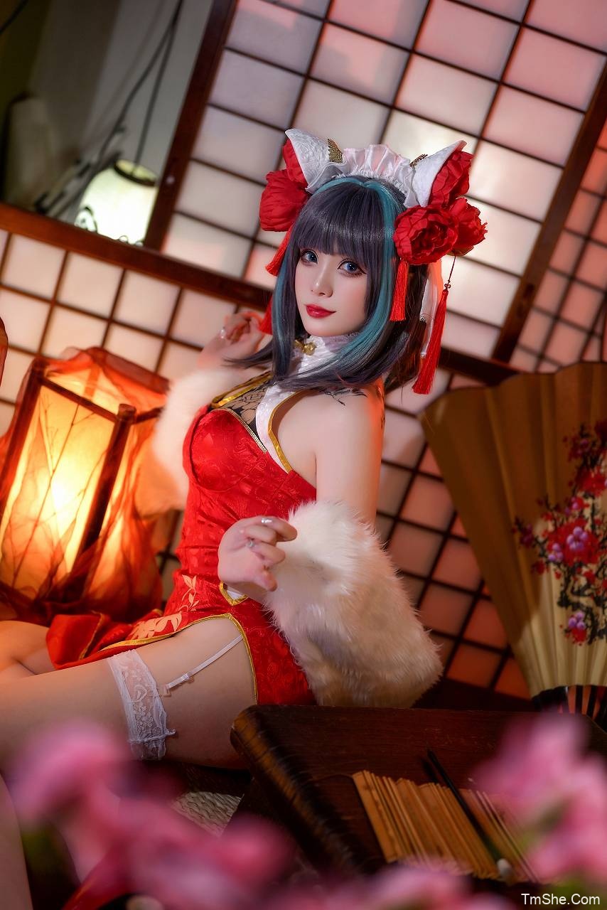 「Zyra秋」柴郡 – 红旗袍(20P/259MB)-猫萌