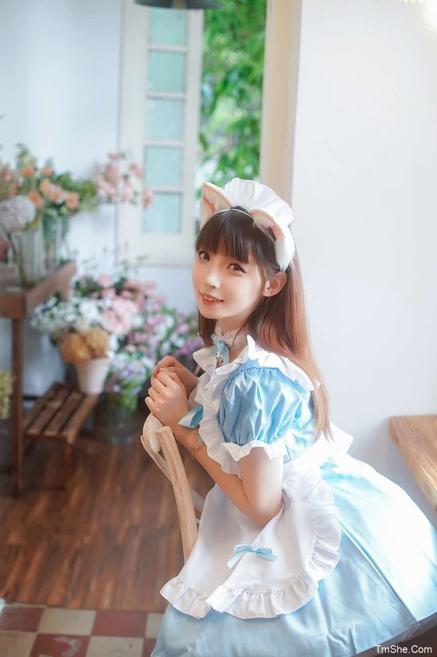 「祖木子」绘画素材 - 蓝色猫咪女仆(16P/106MB)-猫萌