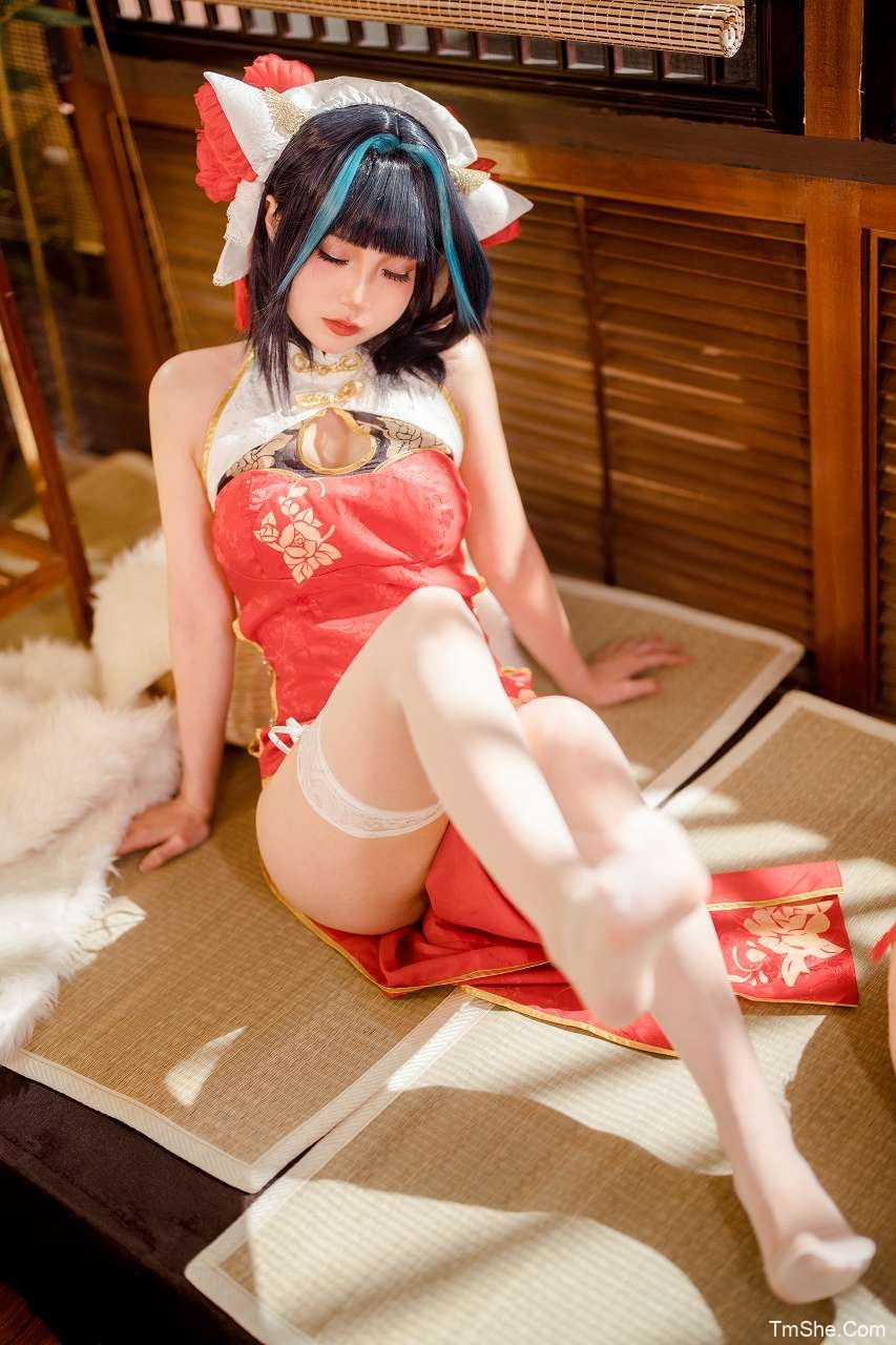 「思涼poi」绘画素材 – 柴郡红旗袍(30P/566MB)-猫萌