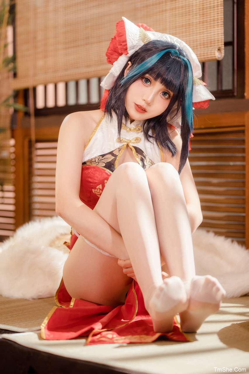 「思涼poi」绘画素材 – 柴郡红旗袍(30P/566MB)-猫萌
