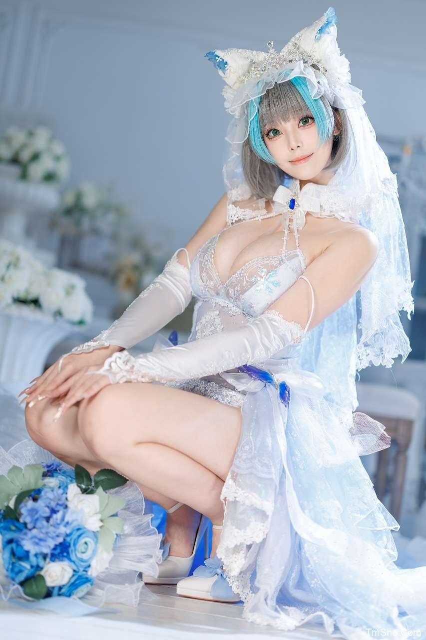 「蜜汁猫裘」COS视图 – 柴郡花嫁(134P/2V/6.95GB)-猫萌