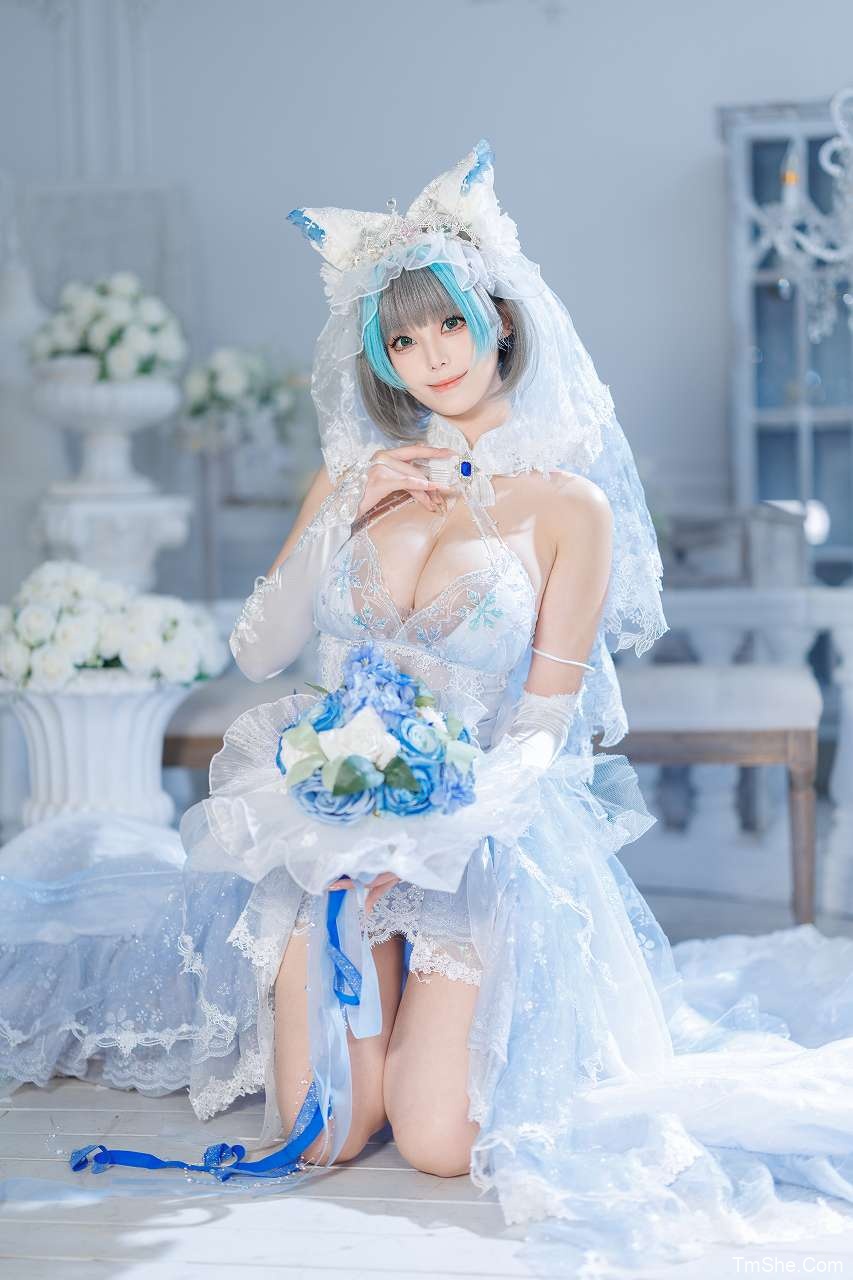 「蜜汁猫裘」COS视图 – 柴郡花嫁(134P/2V/6.95GB)-猫萌