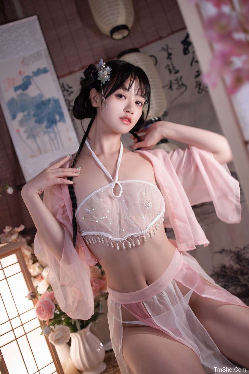 星黛鹿鹿(千反田鹿子)粉白条纹 汉服 – 电子图(32P/466MB)-猫萌