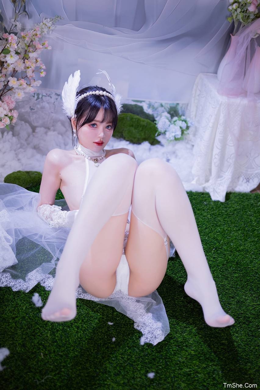 星黛鹿鹿(千反田鹿子) 电子素材 –  白丝花嫁(50P/540MB)-猫萌