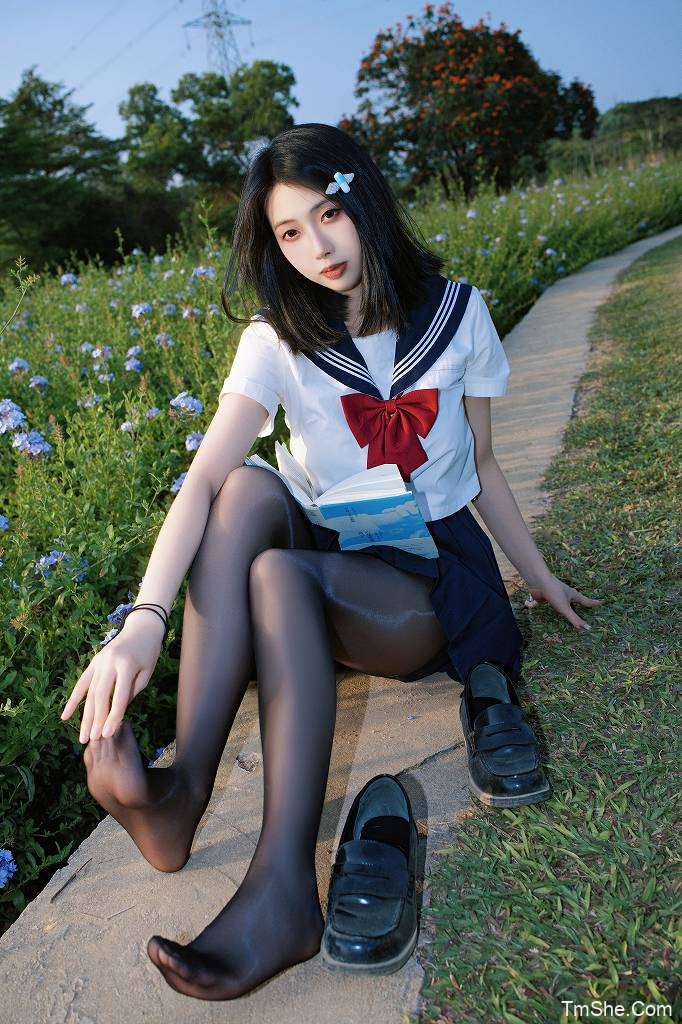 「七只红豆」绘画素材 – 蓝花JK(39P/495MB)-猫萌