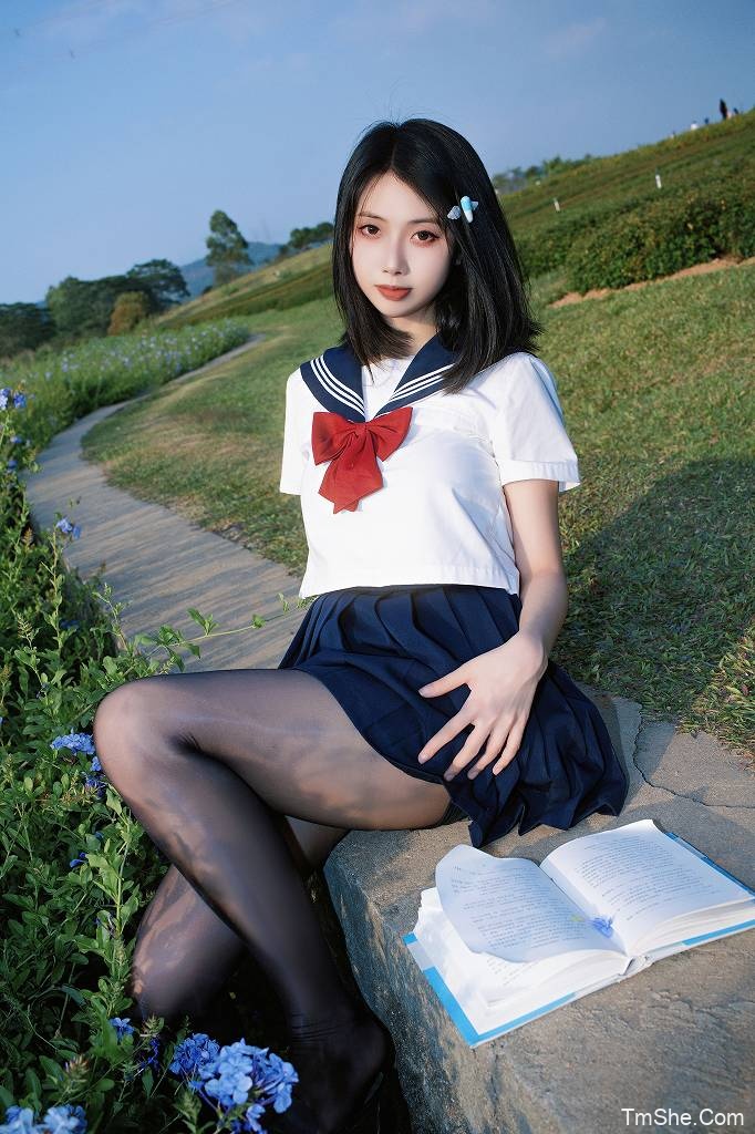 「七只红豆」绘画素材 – 蓝花JK(39P/495MB)-猫萌