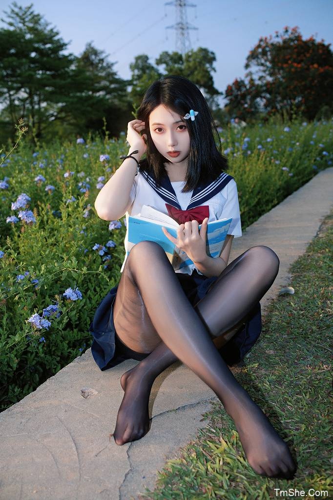 「七只红豆」绘画素材 – 蓝花JK(39P/495MB)-猫萌