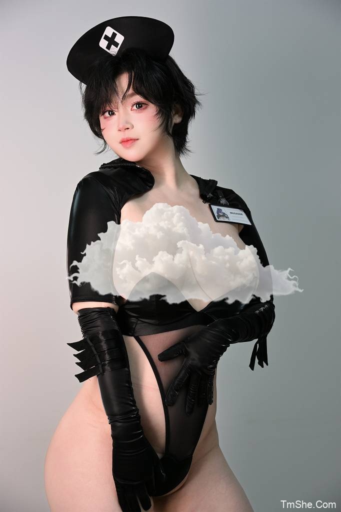 毛毛喵(毛毛帽) 摄影素材 – 黑色高叉(32P/350MB)-猫萌