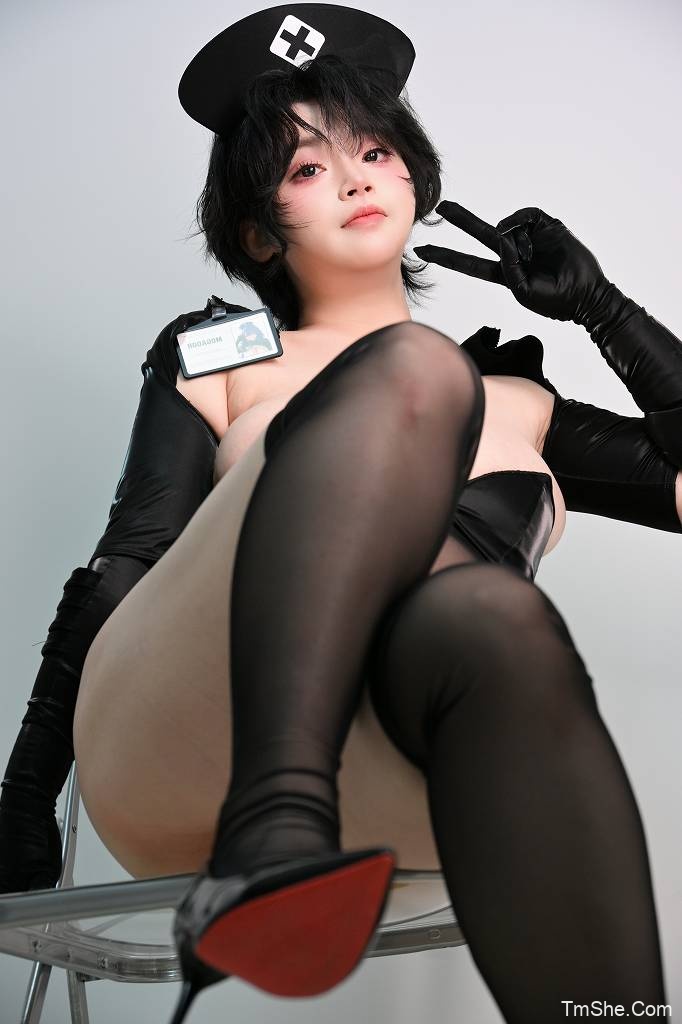 毛毛喵(毛毛帽) 摄影素材 – 黑色高叉(32P/350MB)-猫萌